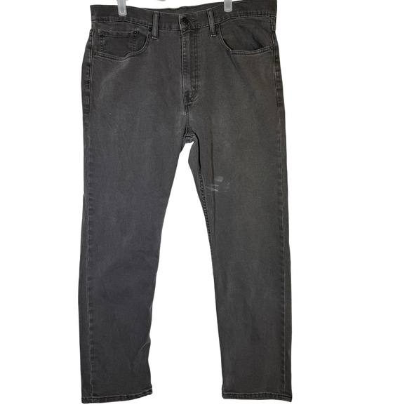 Levis 502 Jeans Mens 36x28 Gray Regular Taper Stretch Denim Zip Fly 5-Pocket - Picture 1 of 16